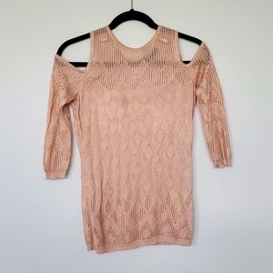 Cold shoulder knit tunic